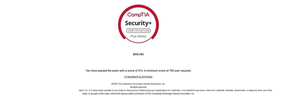 Security+ pass — Cody