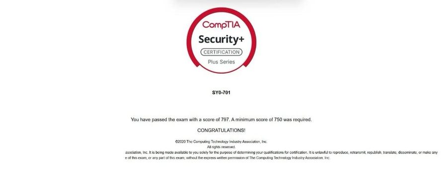 Security+ pass — Malik